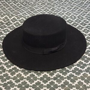 Classic Black Wide-Brim Hat